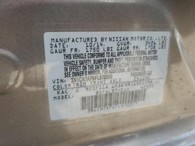2015 NISSAN VERSA S - 3N1CN7AP6FL870059
