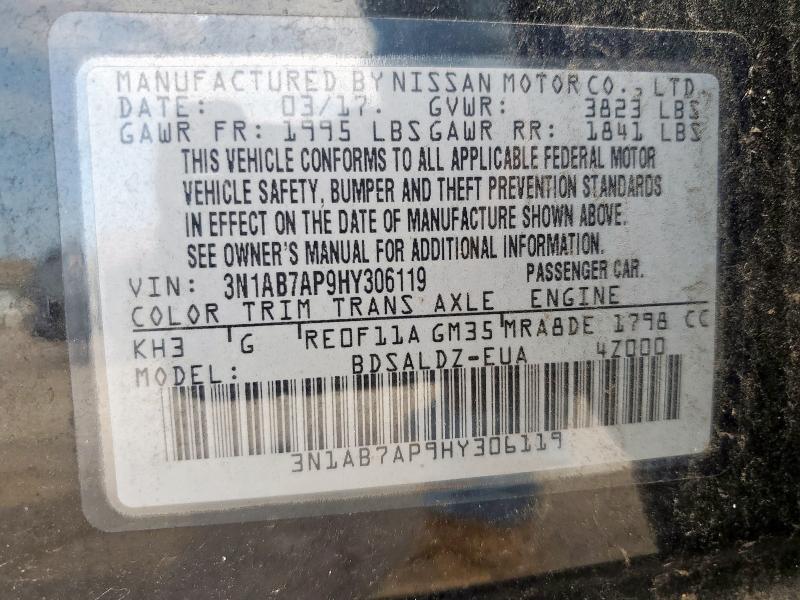 2017 NISSAN SENTRA S - 3N1AB7AP9HY306119