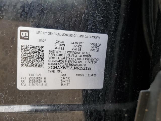 2022 CHEVROLET EQUINOX RS 2GNAXWEV1N6152138