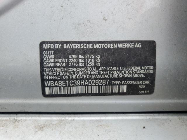 2017 BMW 330E WBA8E1C39HA029287