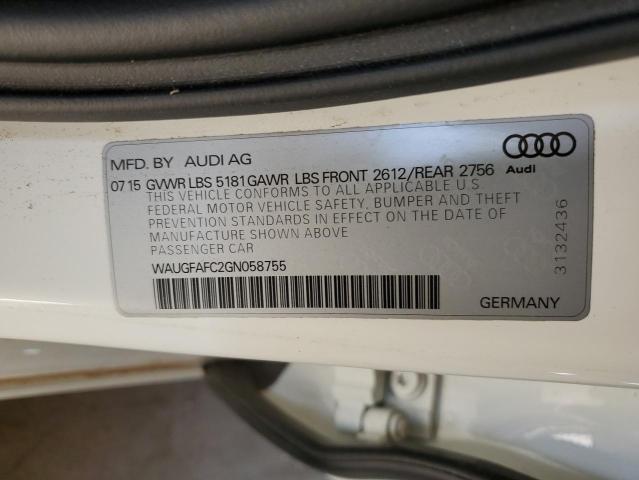 2016 AUDI A6 PREMIUM WAUGFAFC2GN058755