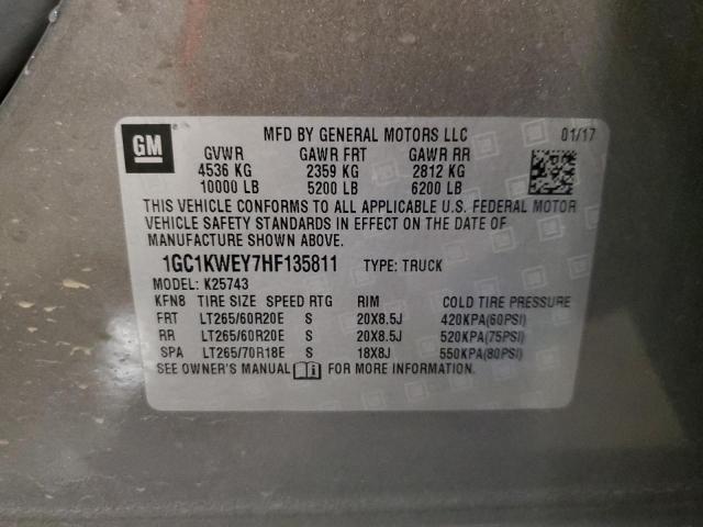 2017 CHEVROLET 2500 HD 1GC1KWEY7HF135811