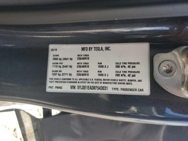 2019 TESLA MODEL 3 - 5YJ3E1EA3KF543031
