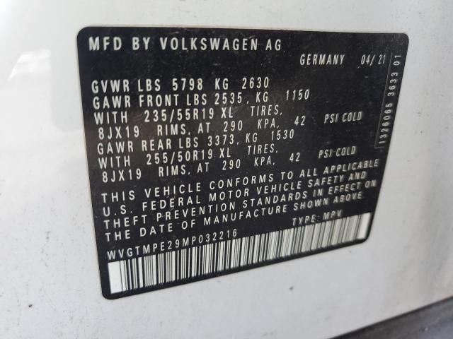 2021 VOLKSWAGEN ID.4 PRO S WVGTMPE29MP032216