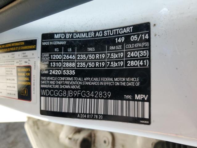 2015 MERCEDES-BENZ GLK 350 4M WDCGG8JB9FG342839