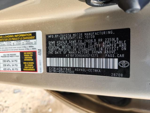 2010 TOYOTA CAMRY BASE - 4T1BF3EK6AU071275