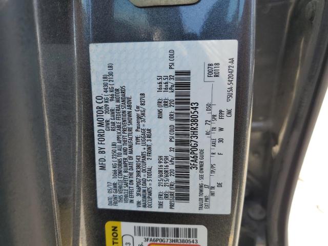 2017 FORD FUSION S 3FA6P0G73HR380543