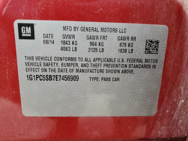 2014 CHEVROLET CRUZE LT - 1G1PC5SB7E7456909