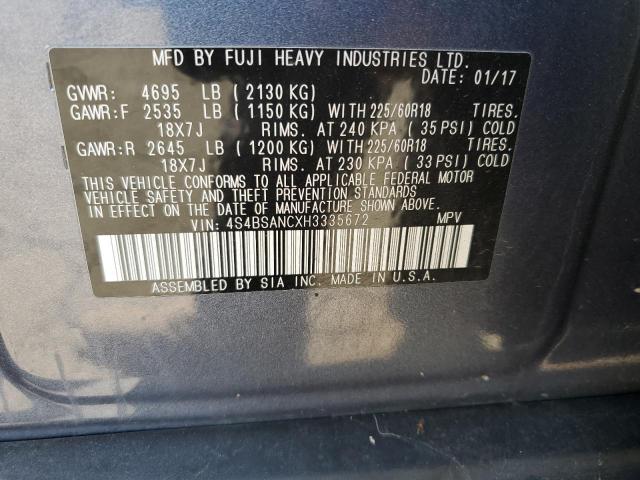 2017 SUBARU OUTBACK 2. 4S4BSANCXH3335672