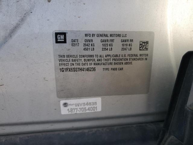 2017 CHEVROLET BOLT EV PR 1G1FX6S07H4146236