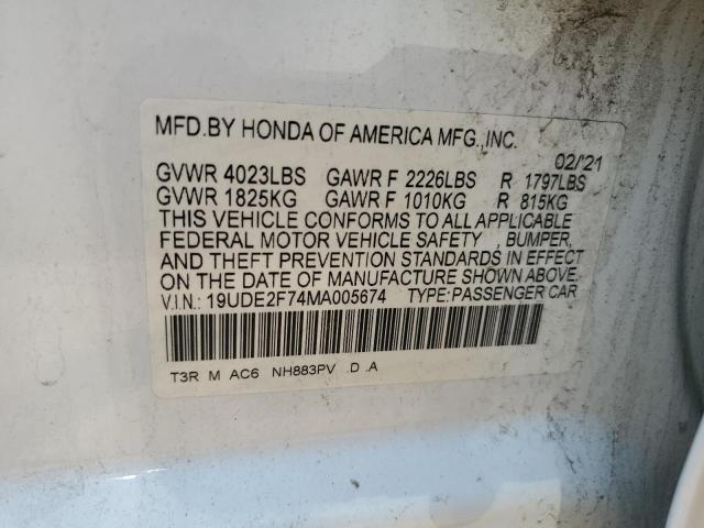 2021 ACURA ILX PREMIU 19UDE2F74MA005674
