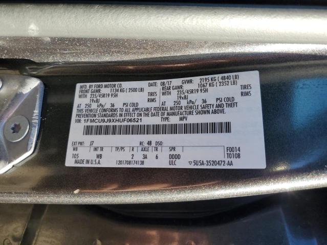 2017 FORD ESCAPE TIT - 1FMCU9J9XHUF06521