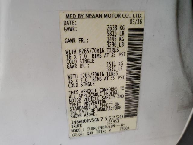 2016 NISSAN FRONTIER S - 1N6AD0EV5GN755250