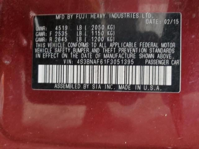 2015 SUBARU LEGACY 2.5 4S3BNAF61F3051395