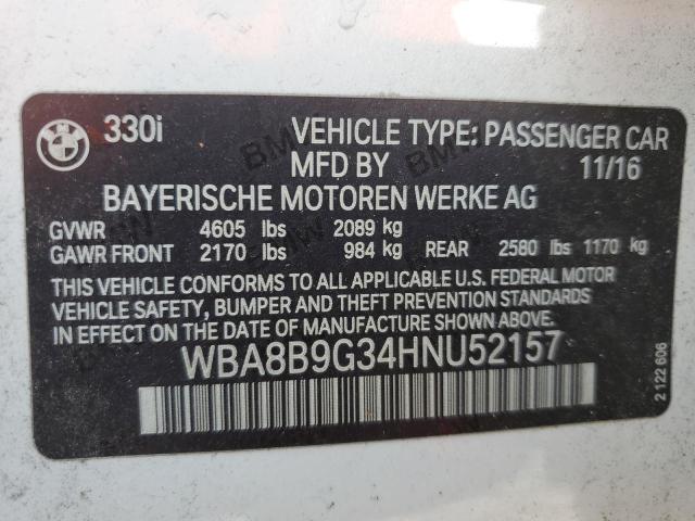 2017 BMW 330 I - WBA8B9G34HNU52157