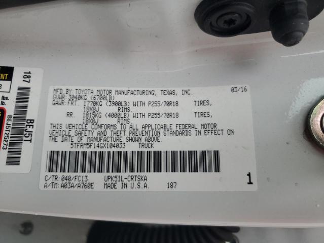 2016 TOYOTA TUNDRA DOU 5TFRM5F14GX104033