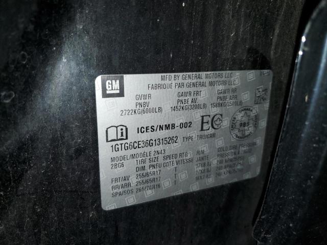 2016 GMC CANYON SLE 1GTG6CE36G1315262