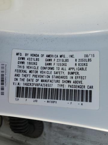 2015 HONDA ACCORD EXL 1HGCR2F86FA258507