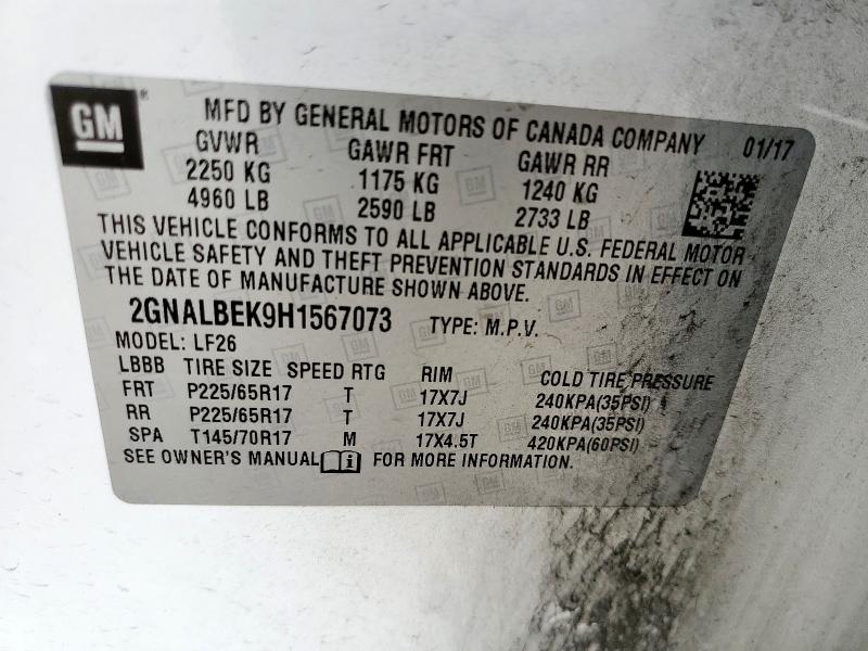 2017 CHEVROLET EQUINOX LS - 2GNALBEK9H1567073