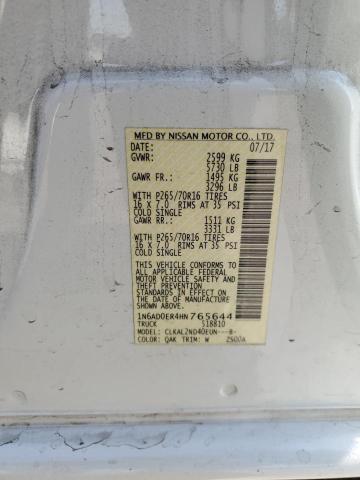 2017 NISSAN FRONTIER S 1N6AD0ER4HN765644