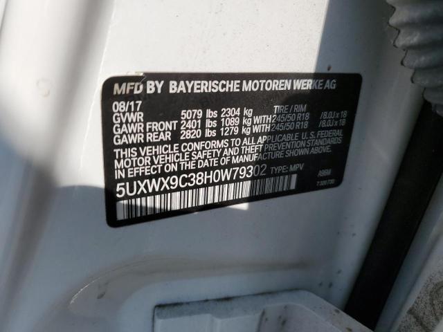 2017 BMW X3 XDRIVE2 5UXWX9C38H0W79302
