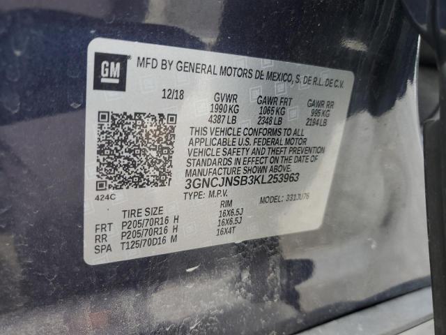 2019 CHEVROLET TRAX LS 3GNCJNSB3KL253963