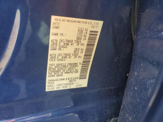 2017 NISSAN TITAN S 1N6AA1EJ0HN543160