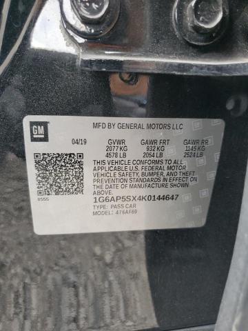 2019 CADILLAC CTS 1G6AP5SX4K0144647