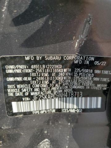 2022 SUBARU FORESTER L JF2SKAPC9NH478713