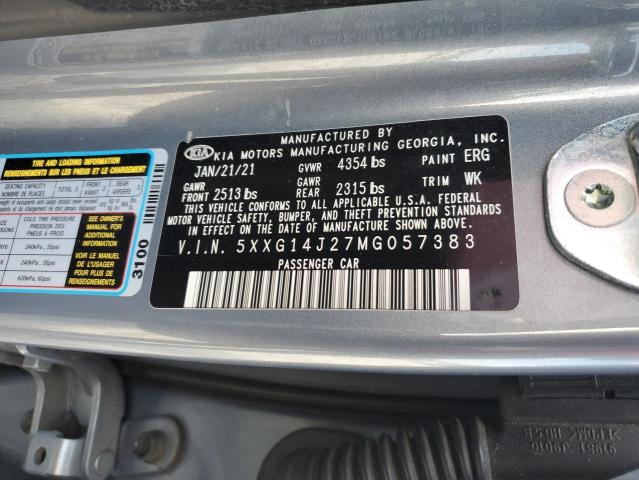 2021 KIA K5 LXS 5XXG14J27MG057383