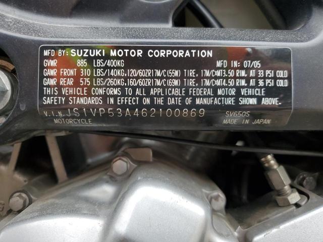 2006 SUZUKI SV650 JS1VP53A462100869