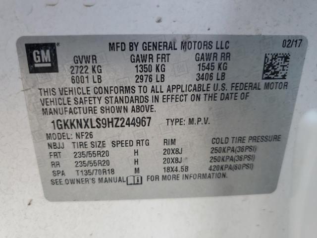 2017 GMC ACADIA DEN 1GKKNXLS9HZ244967