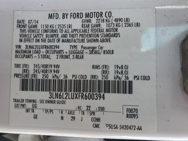 2015 LINCOLN MKZ HYBRID 3LN6L2LUXFR600394