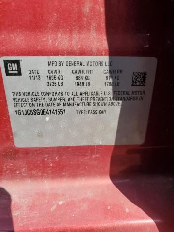 2014 CHEVROLET SONIC LT - 1G1JC5SG0E4141551