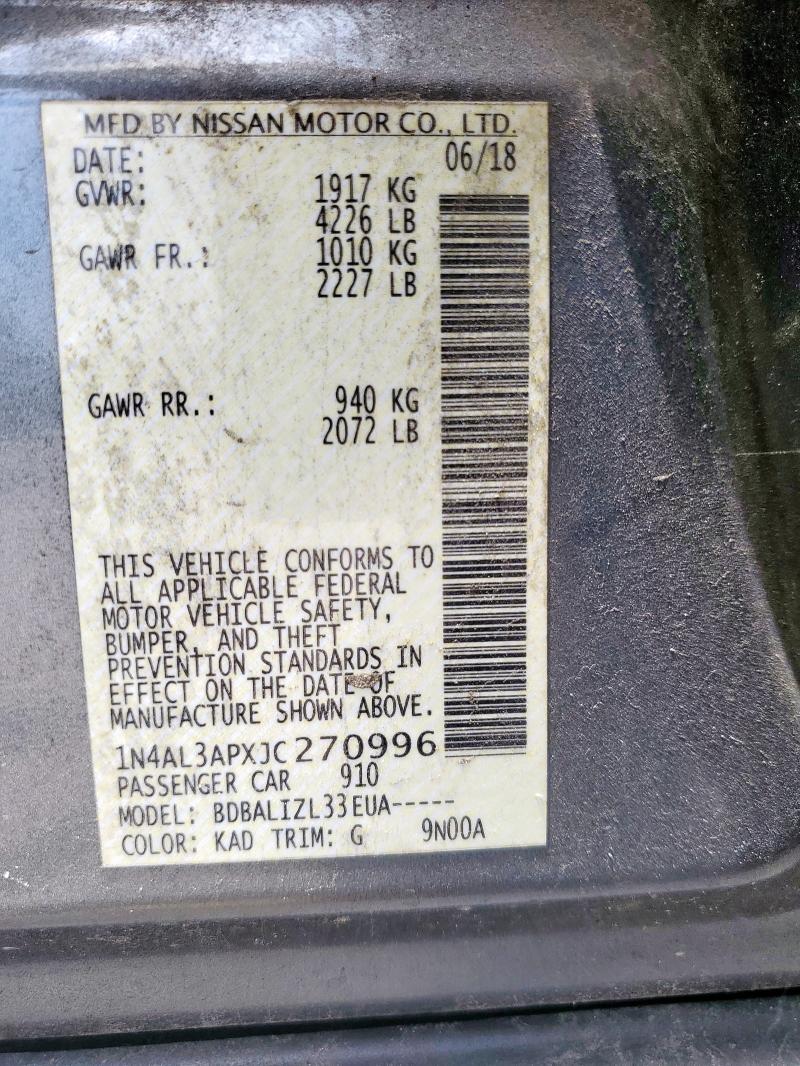 2018 NISSAN ALTIMA 2.5 - 1N4AL3APXJC270996