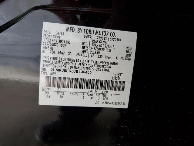 2018 LINCOLN MKX RESERV 2LMPJ8LR0JBL36400