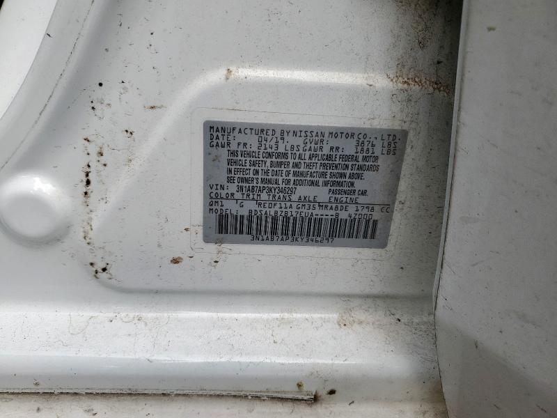 2019 NISSAN SENTRA S 3N1AB7AP3KY346297