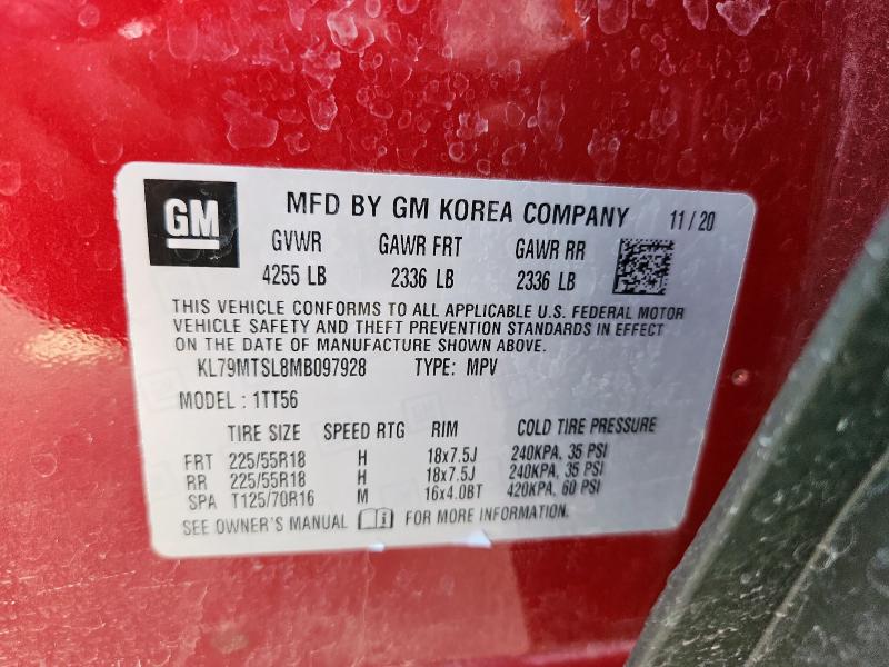 2021 CHEVROLET TRAILBLAZE KL79MTSL8MB097928