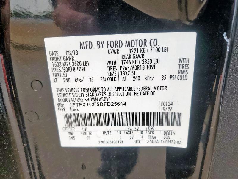 2013 FORD F150 SUPER - 1FTFX1CF5DFD25614