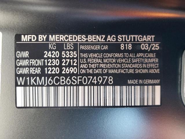 2025 MERCEDES-BENZ CLE AMG 53 4MATIC W1KMJ6CB6SF074978