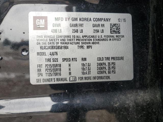 2016 BUICK ENCORE - KL4CJASBXGB581904