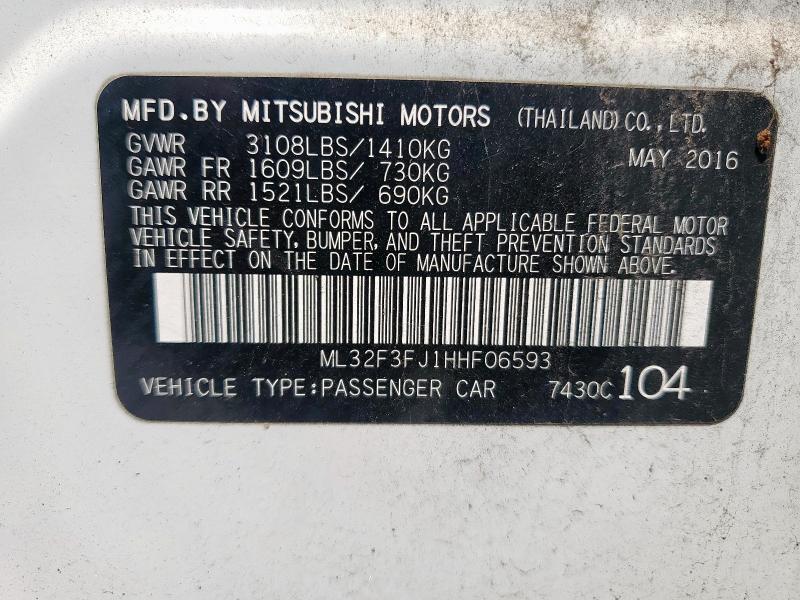 2017 MITSUBISHI MIRAGE G4 ML32F3FJ1HHF06593