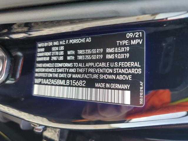 2021 PORSCHE MACAN WP1AA2A58MLB15682