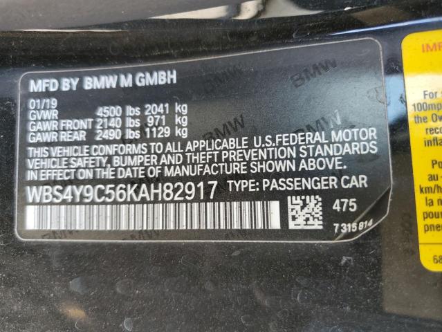 2019 BMW M4 WBS4Y9C56KAH82917