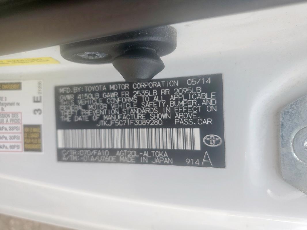 2015 TOYOTA SCION TC JTKJF5C71F3089280