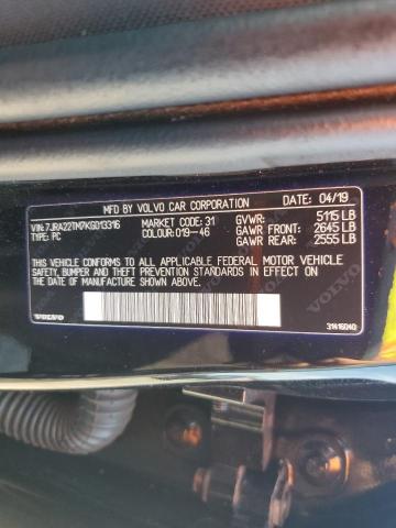 2019 VOLVO S60 T6 R-D 7JRA22TM7KG013316