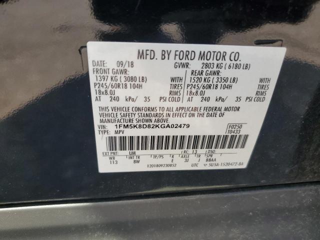 2019 FORD EXPLORER XLT 1FM5K8D82KGA02479