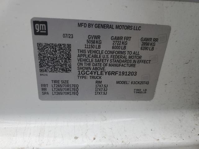 2024 CHEVROLET SILVERADO 1GC4YLEY6RF191203