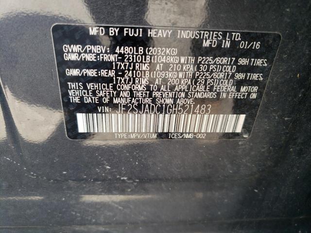 2016 SUBARU FORESTER 2 JF2SJADC1GH521483