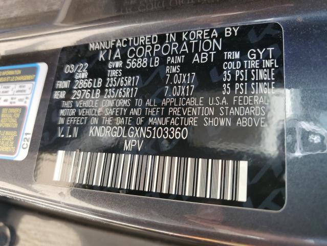2022 KIA SORENTO S KNDRGDLGXN5103360